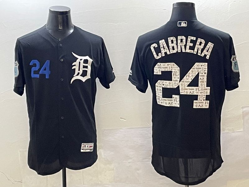 Men Detroit Tigers #24 Cabrera Black Fashion Elite 2025 Nike MLB Jersey style 3